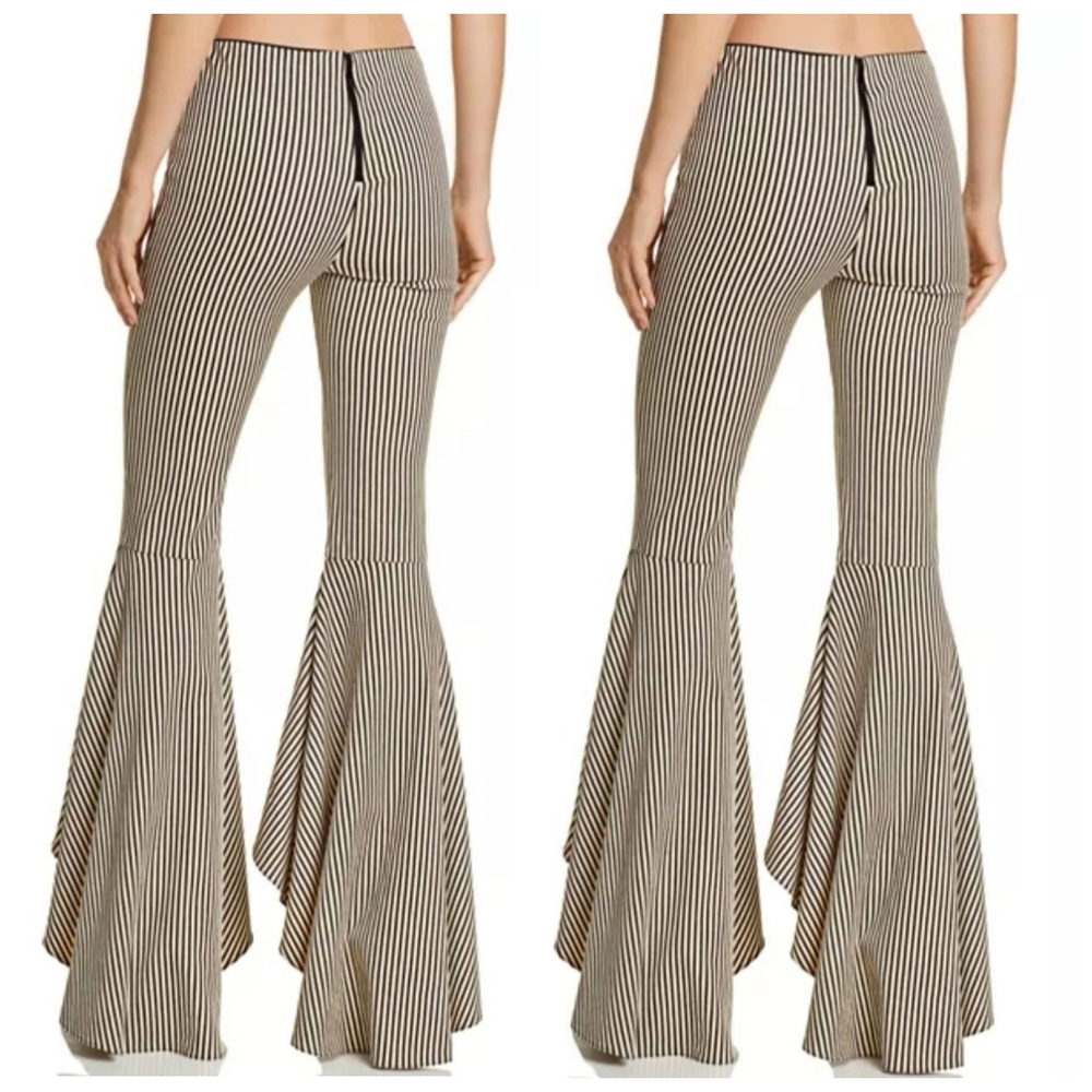 Alice + OliviaJinny Striped High/Low Flared Pants Size 4 - Picture 4 of 9